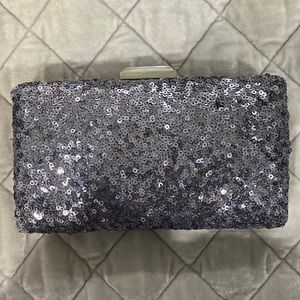 Silver grey evening bag